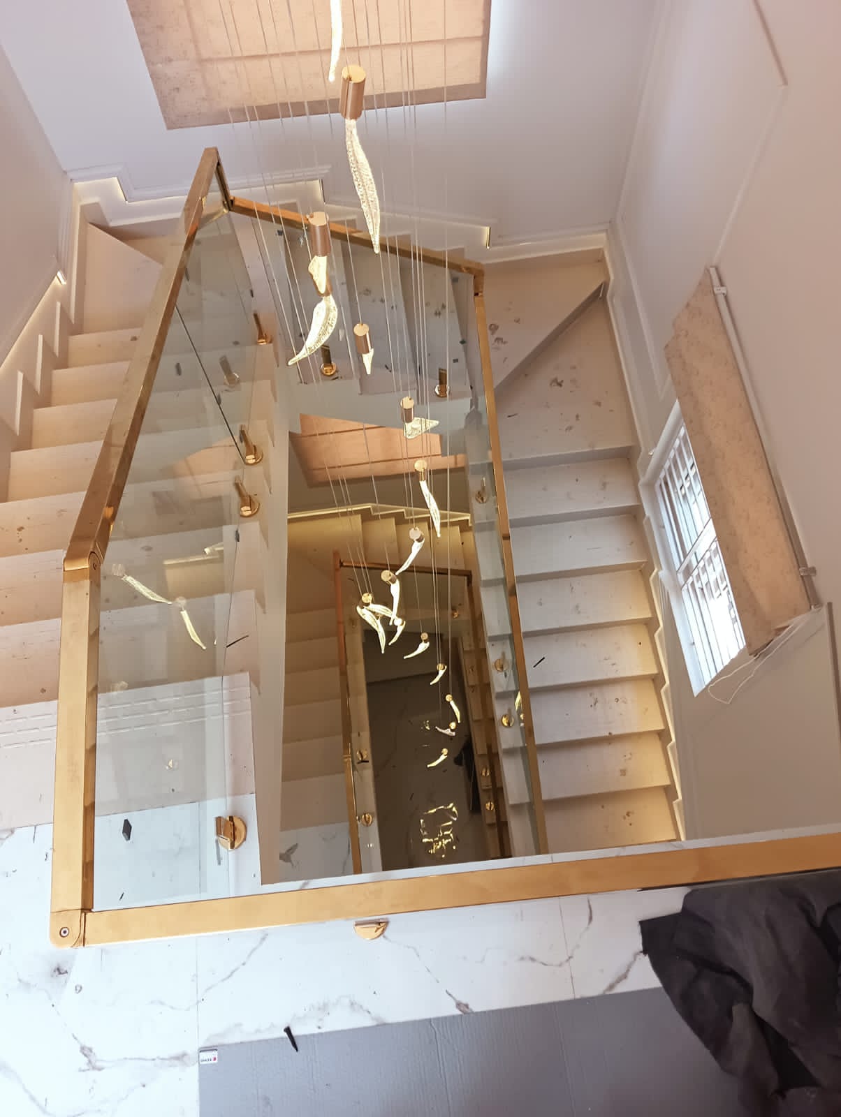Glass Gold Railing