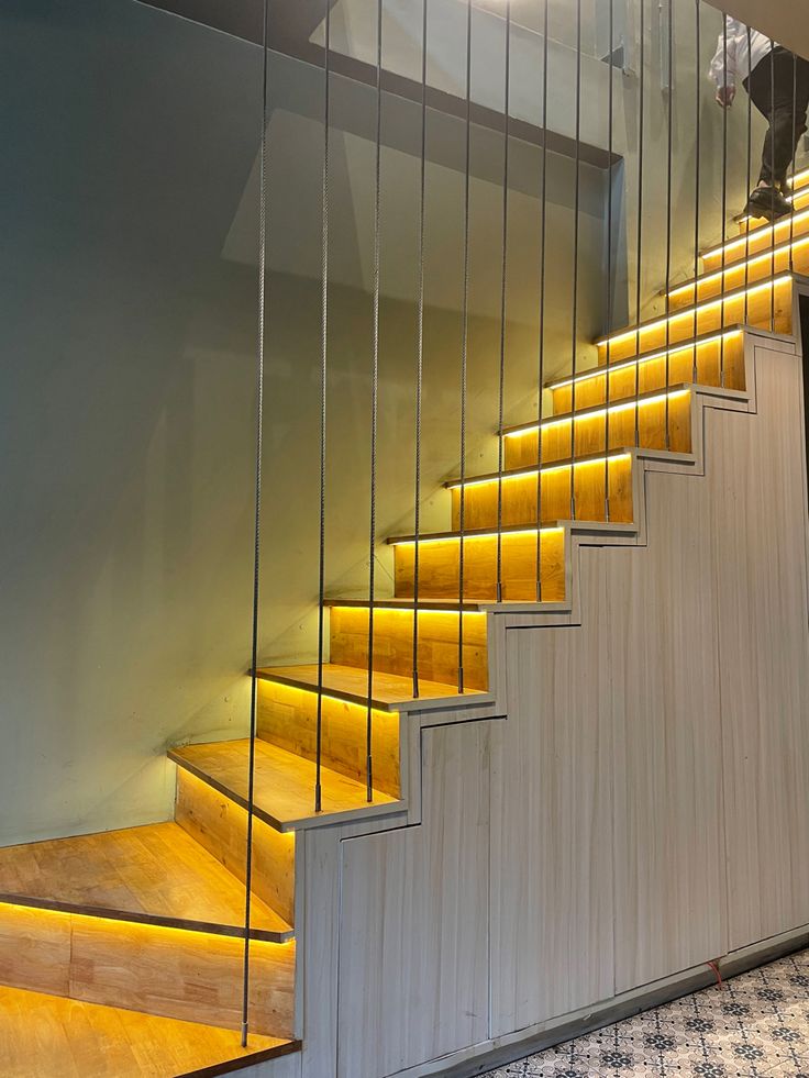 LED Glass Stair Railing